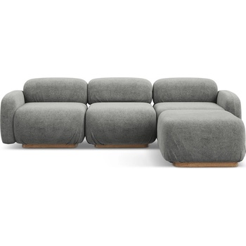 makamii Сив модулен ъглов диван от букле Ailani - Makamii (AILANI_COR_7_W1_C18)