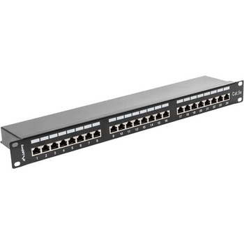 Lanberg Пач панел, Lanberg patch panel 24 port 1U CAT. 5E shielded, black (PPS5-1024-B)