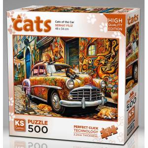 KS Games - Puzzle Cats On The Car - 500 piese