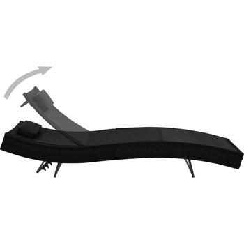 shumee s polštářem polyratan černé