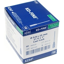 KD-FINE Injekčná ihla21 G 0,80 x 25 mm zelená 100 ks