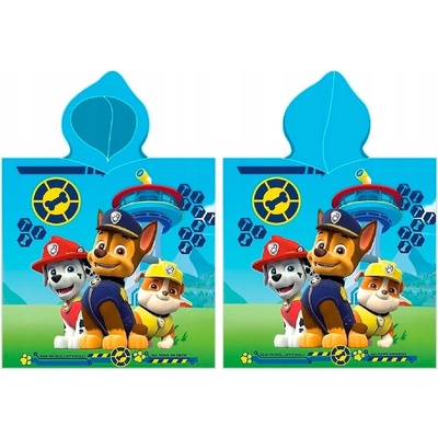 Carbotex Chlapecká osuška s kapucí plážové pončo Tlapková patrola Paw Patrol 50 x 100 cm
