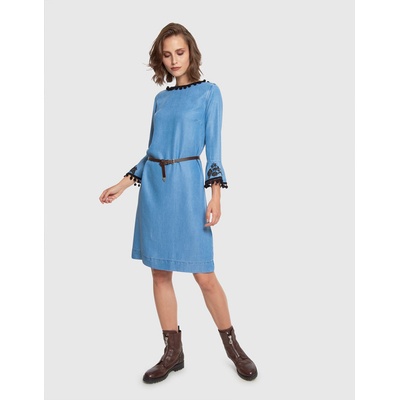 La Martina Woman Dress L/s Denim Tencel