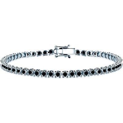 SAVICKI Tenisový náramok Luminy 3,2 mm biele zlato, čierne diamanty SAV-B-TENIS-15CM-32SZ-22K-585-CZD-B