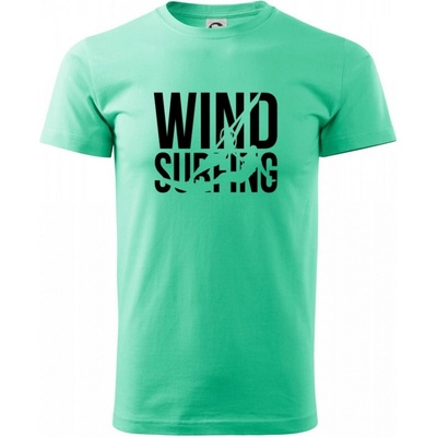 Windsurfing nápis tričko mätové