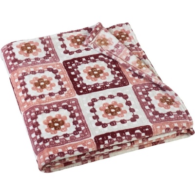 Catherine Lansfield Розово одеяло от микроплюш 130x170 cm Crochet Print - Catherine Lansfield (DS/58408/W/130170/PK)