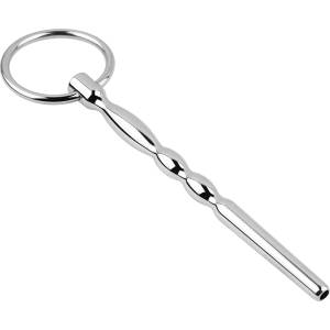 SuperLove Stainless Steel Wavy Penis Plug with Ring