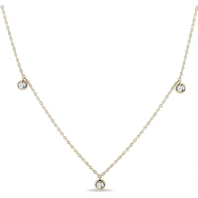 Klenota Zlatý náhrdelník s bezel diamantmi k0660023