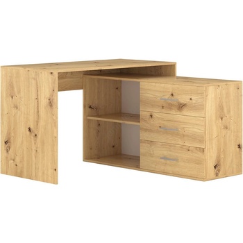 WIPMEB Писмено бюро JULES с чекмеджета и универсален ъгъл (ляво/дясно), дъб Artisan (WM0035)