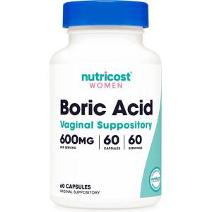 Nutricost Вагинални инфекции - Борна киселина (Boric Acid), 600 mg х 60 вагинални капсули (67885 (586101) NC)