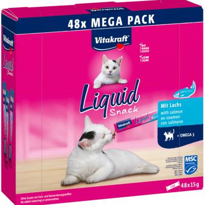 Vitakraft Liquid Snack s lososom 48 x 15 g
