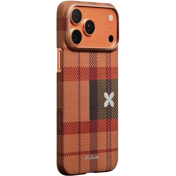PITAKA Magsafe Калъф за iPhone 17 Pro, Pitaka Edge Flora in Grid Case Cloud Dusk, Оранжев (FG1702P)