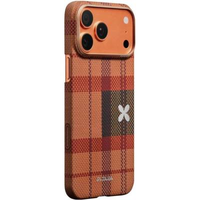 PITAKA Magsafe Калъф за iPhone 17 Pro, Pitaka Edge Flora in Grid Case Cloud Dusk, Оранжев (FG1702P)