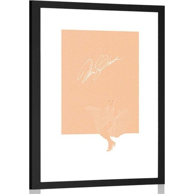 Plakát s paspartou Marilyn Monroe s podpisem - 40x60 white