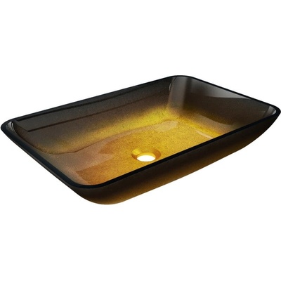 Mexen Megan стъклена мивка за плот 56 x 36 см, тъмно злато - 24135651 (24135651)