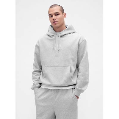 GAP Oversize mikina s logom Heavyweight sivá