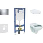 Geberit Duofix - Комплект за стенен монтаж, тоалетна и седалка Alpha, бутон Sigma20, хром SANI11CD1129 (SANI11CD1129)