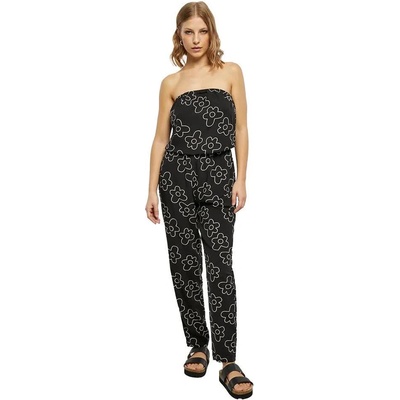 Urban classics Гащеризон Urban classics Viscose sleeveless jumpsuit - Black (Black Flower)
