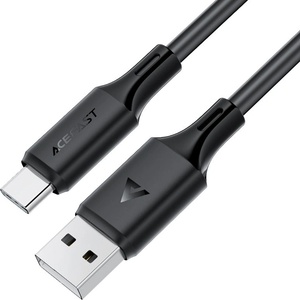 ACEFAST - Кабел за данни (C17-04) - USB към Type-C, бързо зареждане, 3A, устойчив на огъване, мек силикон, 1.2 м - черен
