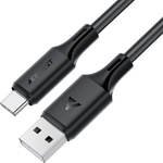 ACEFAST - Кабел за данни (C17-04) - USB към Type-C, бързо зареждане, 3A, устойчив на огъване, мек силикон, 1.2 м - черен
