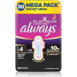 Always Platinum Secure Night Size 4 санитарни кърпи за нощ 30 бр