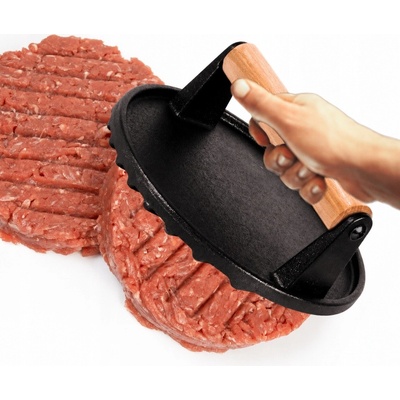 Lis na burgery HAGE litinový 17,5 cm s dřevěnou rukojetí