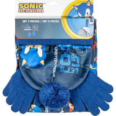 sada čepice rukavice nákrčník Sonic