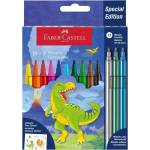 Faber-Castell Faber-Castell: флумастери с динозаври, комплект 10+3 броя (554214)