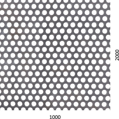 Dierovaný plech Fe t = 1,5 mm, otvor ø 6 mm, rozteč 9 mm