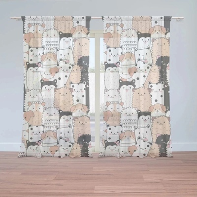 Sablio Záclony Roztomilé zvieratká: 2ks 150x250cm
