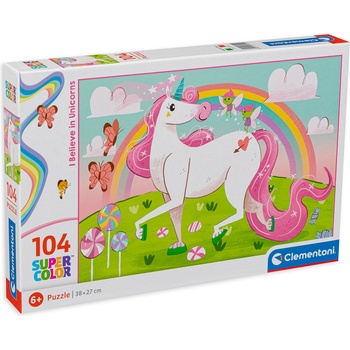Clementoni Пъзел Clementoni от 104 части - Аз вярвам в еднорози (27109)