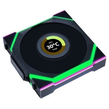 Image 1 of Lian Li UNI Fan SL Wireless LCD ARGB Reverse Blade PWM (12RSLLCD1W1B/LL-FAN-LULI-097)