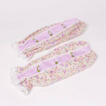 Image 1 of Кухненски ръкавели в бледожълто и лилаво с рози