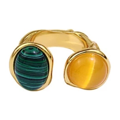 Amparo Miranda Prsteň Two Stones AM3080 Yellow Green