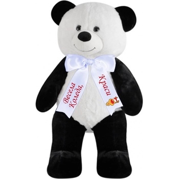 Image 1 of Плюшена панда с коледен надпис, 80 см (46443-Н1)