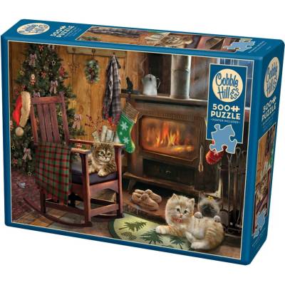 Cobble Hill Пъзел Cobble Hill от 500 XXL части - Коте край огнището (45048)