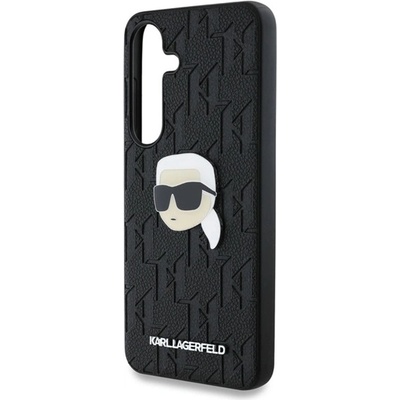 CG Mobile Samsung S25 KARL LAGERFELD KARL LAGERFELD КОЖЕН МОНОГРАМЕН ПИН ЛОГО KARL HEAD силиконов протектор за телефон, удароустойчив, ЧЕРЕН KLHCS25SPGKLKIPK (KLHCS25SPGKLKIPK)
