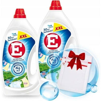 E Gel na praní bílých a světlých tkanin 2 x 2,97 l 66 PD