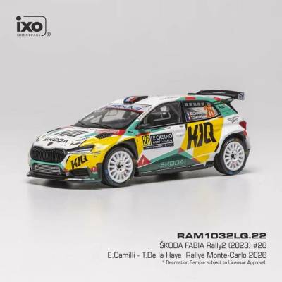 IXO Škoda Fabia Rally2 Rallye Monte Carlo 2026 26 Camilli De la Haye 1:43