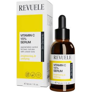 Revuele Vitamin C 15% Serum, серум за лице против пигментации, озаряващ и изравняващ тена, 30 ml