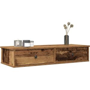 vidaXL Стенен рафт с чекмеджета 100x37, 5x19 см инженерно дърво (859966)