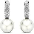 Ti Sento strieborné náušnice so zirkónmi a perlou 7985PW