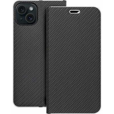 Luna Book Carbon iPhone 15 Plus - čierne