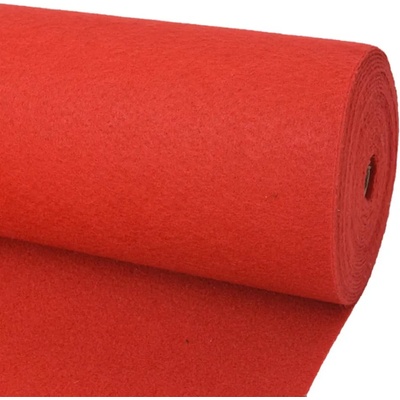 vidaXL Изложбен килим, изчистен, 1, 2x12 м, червен (287678)