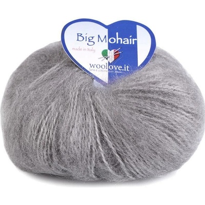 Pletací příze Big Mohair 25 g Varianta: 11 (303) šedá střední, Balení: 1 ks 42299/80186/191859