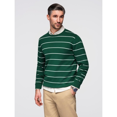 Ombre Clothing Мъжки ежедневен пуловер на хоризонтални райета зелен Ombre Clothing Ombre Clothing | Zelen | МЪЖЕ | L
