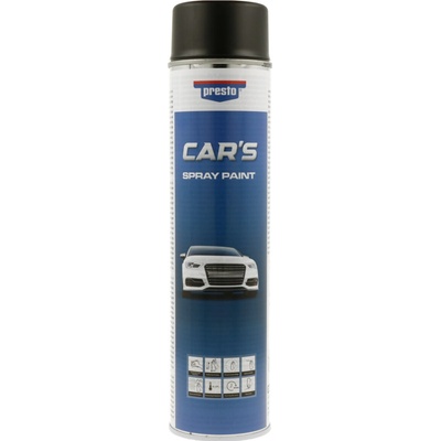 Presto Cars lak ve spreji 600 ml černý polomatný