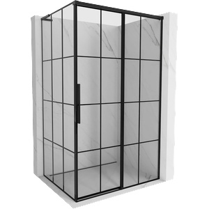 Mexen Rox L плъзгаща се душ кабина дясна 95 x 90 см, черна решетка, черна - 8C2L-095-090-70-77-P (8C2L-095-090-70-77-P)