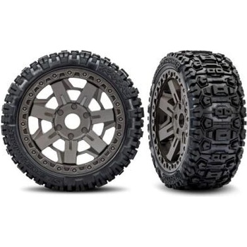 Traxxas колело 3.0", диск сив, гума Sledgehammer belted (2)