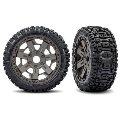 Traxxas колело 3.0", диск сив, гума Sledgehammer belted (2)